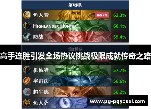 高手连胜引发全场热议挑战极限成就传奇之路