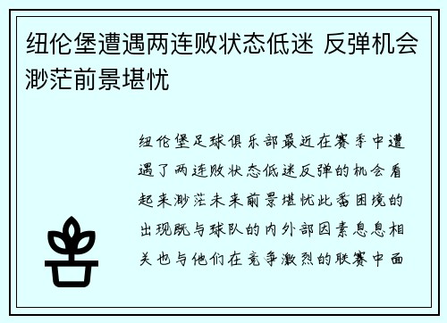 纽伦堡遭遇两连败状态低迷 反弹机会渺茫前景堪忧