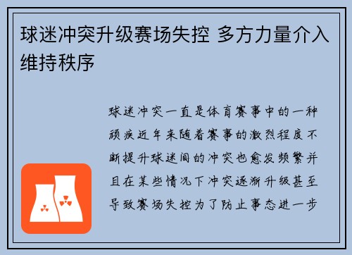 球迷冲突升级赛场失控 多方力量介入维持秩序